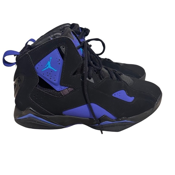 Air Jordan True Fight in Black & Blue Lagoon Leather Sneaker Shoes US 10.5 EUC - Picture 15 of 16